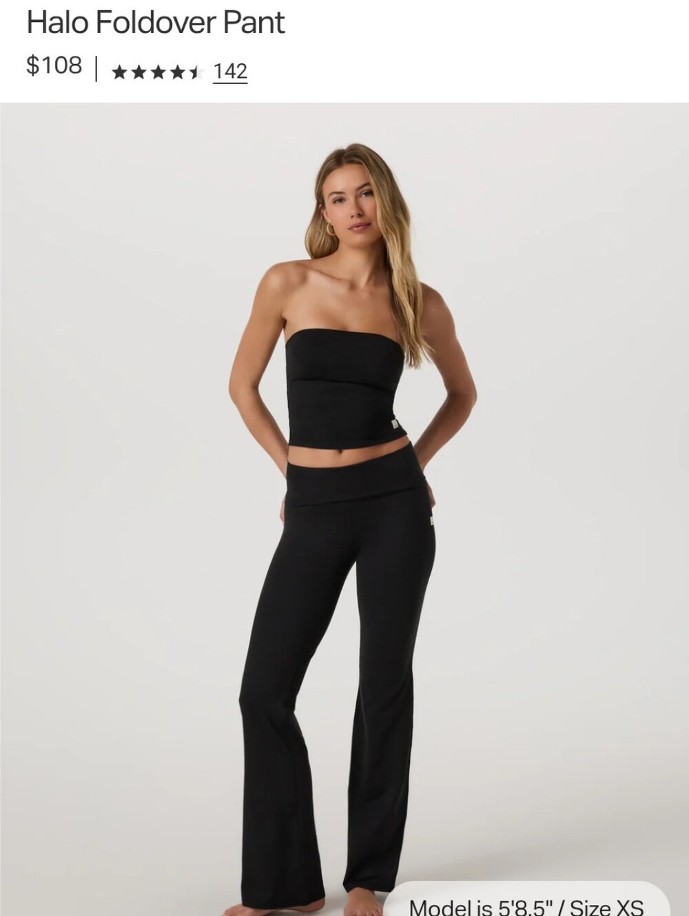 NWT Vuori Halo Foldover Pants Black Heather Small